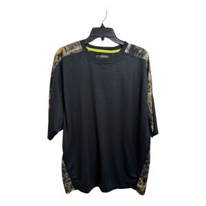 Fishouflage T-Shirt Mens Size XL Black Camoflage Short Sleeve Fishing Hunting